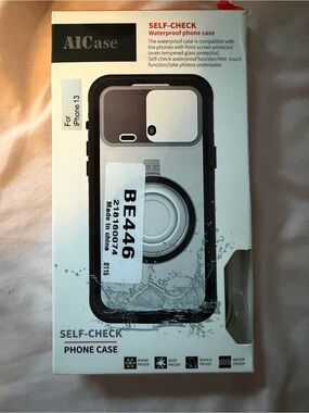 Self-Check Waterproof Phone Case for iPhone 13 - Black